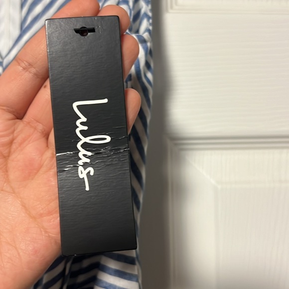 Lulus Teauge Blue and White Striped Tie-Front Dress - Picture 9 of 9